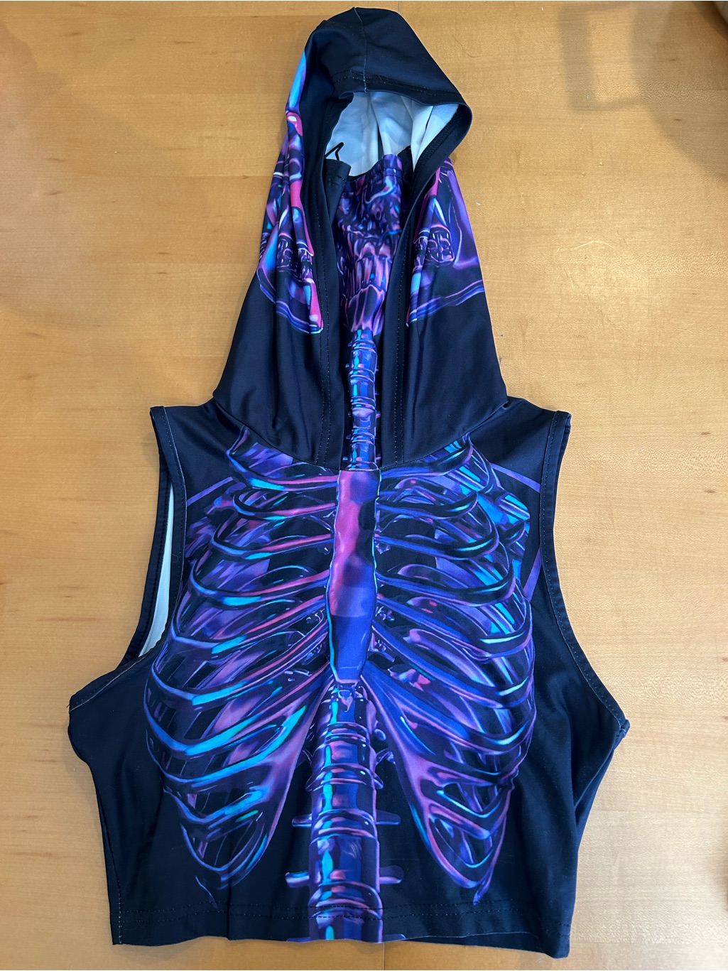 Skeleton Crop Top Hoodie
